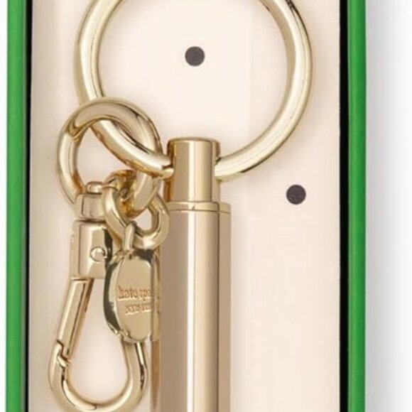Kate Spade New York Metal Ink Pen Key Fob, Black Ink Ballpoint Keychain Pen - Picture 5 of 8